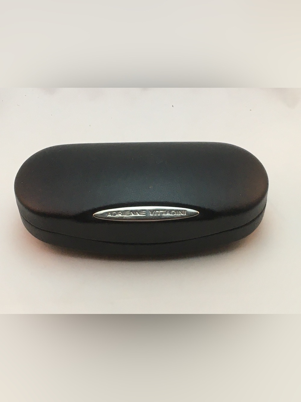 Adrienne Vittadini Matte Black Sunglass Case with Silver Logo Plate